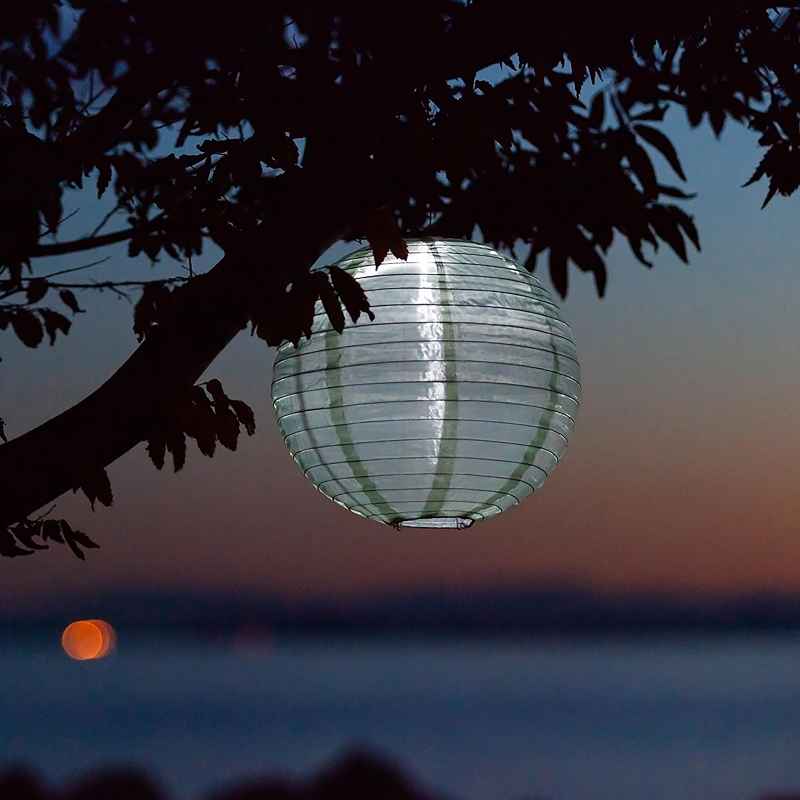 Festival Nylon Solar Lantern - Sage